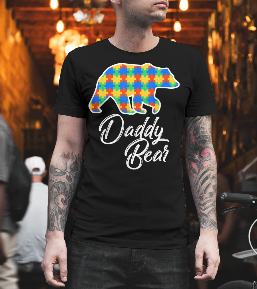 Daddy Bear Autism Puzzle Awareness T-Shirt