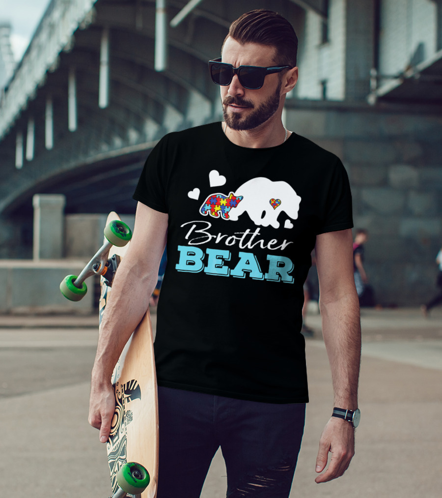 Brother Bear Puzzle Heart Autism Awareness T-Shirt