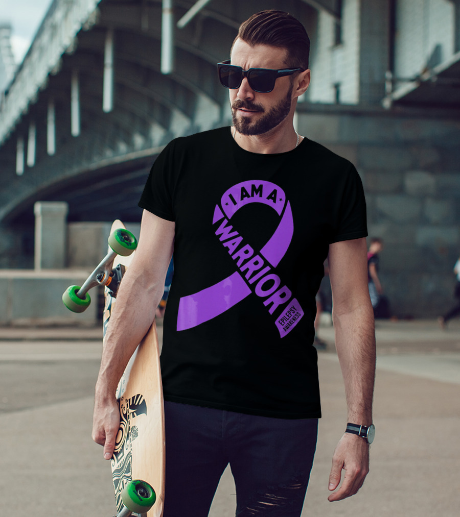 I Am A Warrior Purple Ribbon Epilepsy Awareness T-Shirt