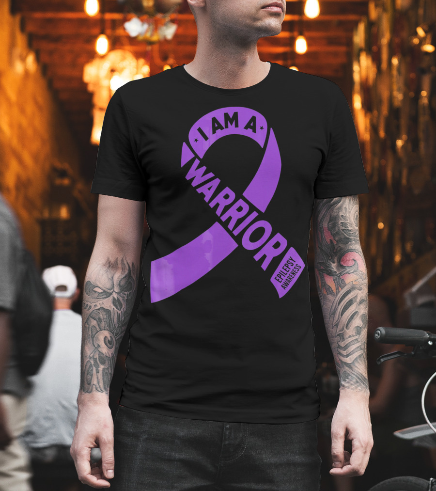 I Am A Warrior Purple Ribbon Epilepsy Awareness T-Shirt