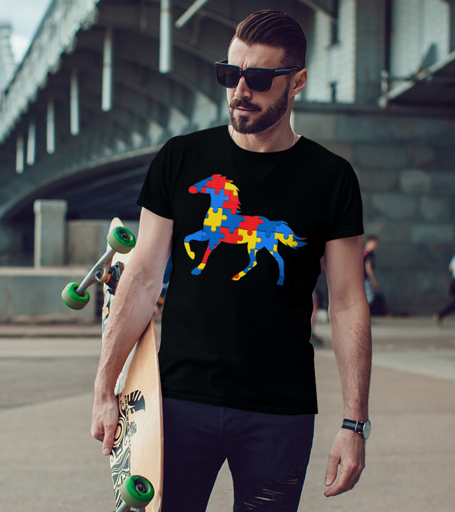 Autism Awareness Puzzle Horse T-Shirt