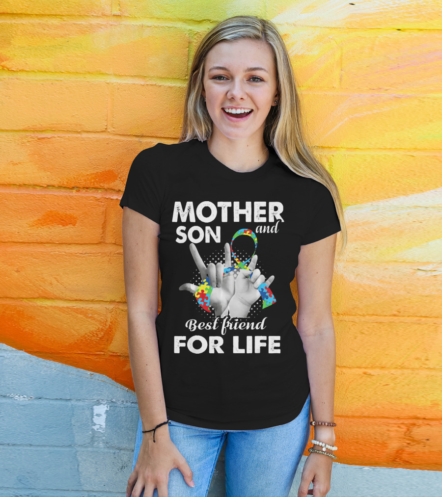 Mother Son And Best Friend For Life Autism Awareness T-Shirt