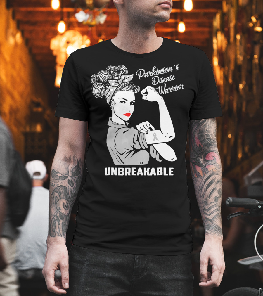 Parkinson's Disease Warrior Unbreakable Rosie the Riveter T-Shirt