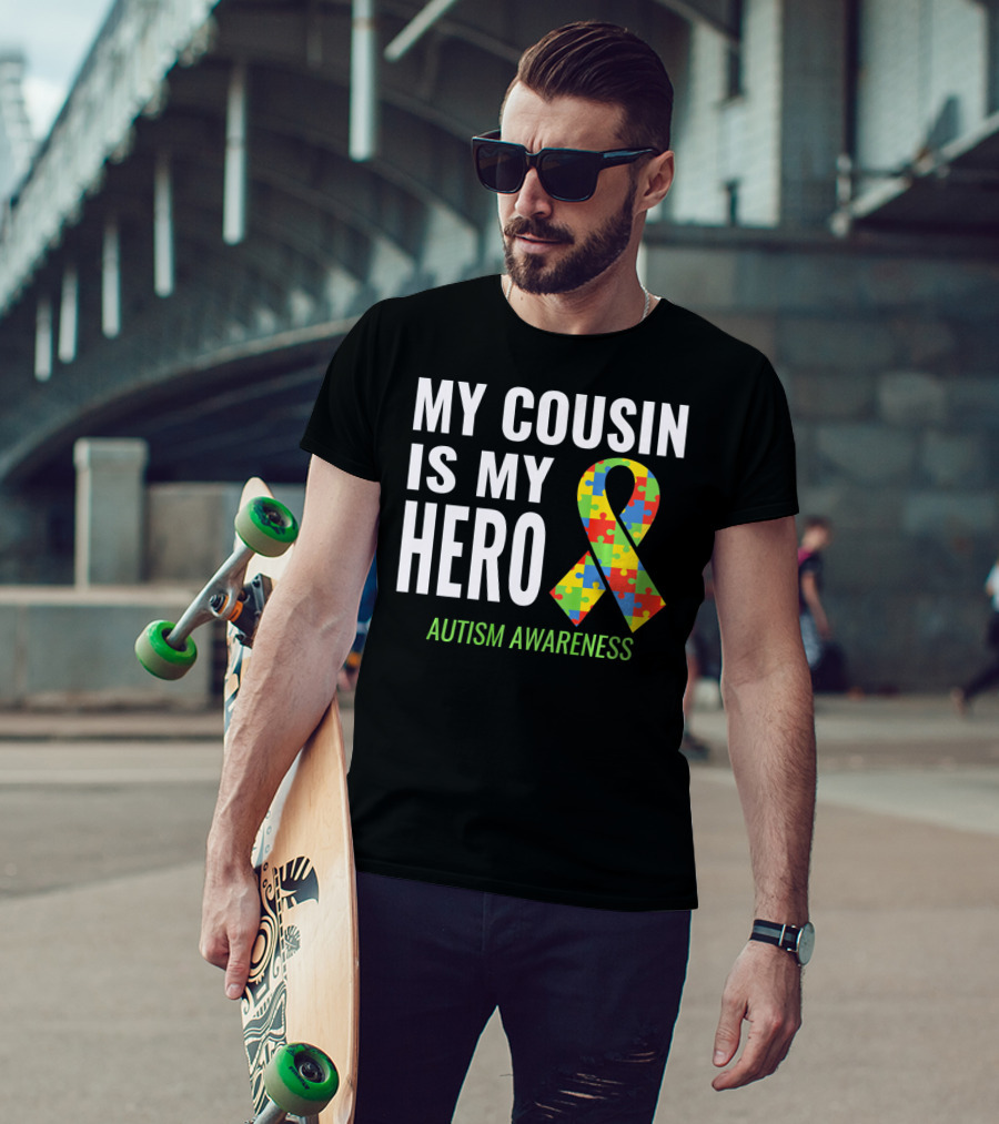 My Cousin Is My Hero Autism Awareness Puzzle T-Shirt