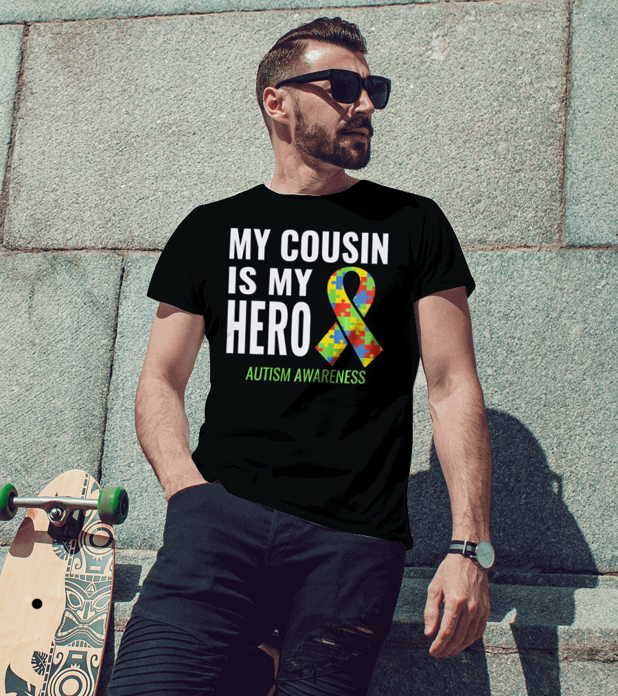 My Cousin Is My Hero Autism Awareness Puzzle T-Shirt