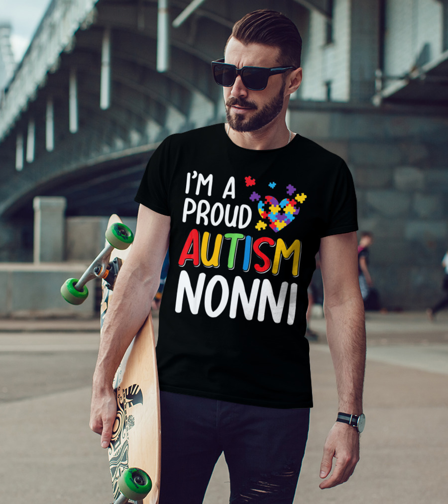 I'm A Proud Autism Nonni Puzzle Heart T-Shirt