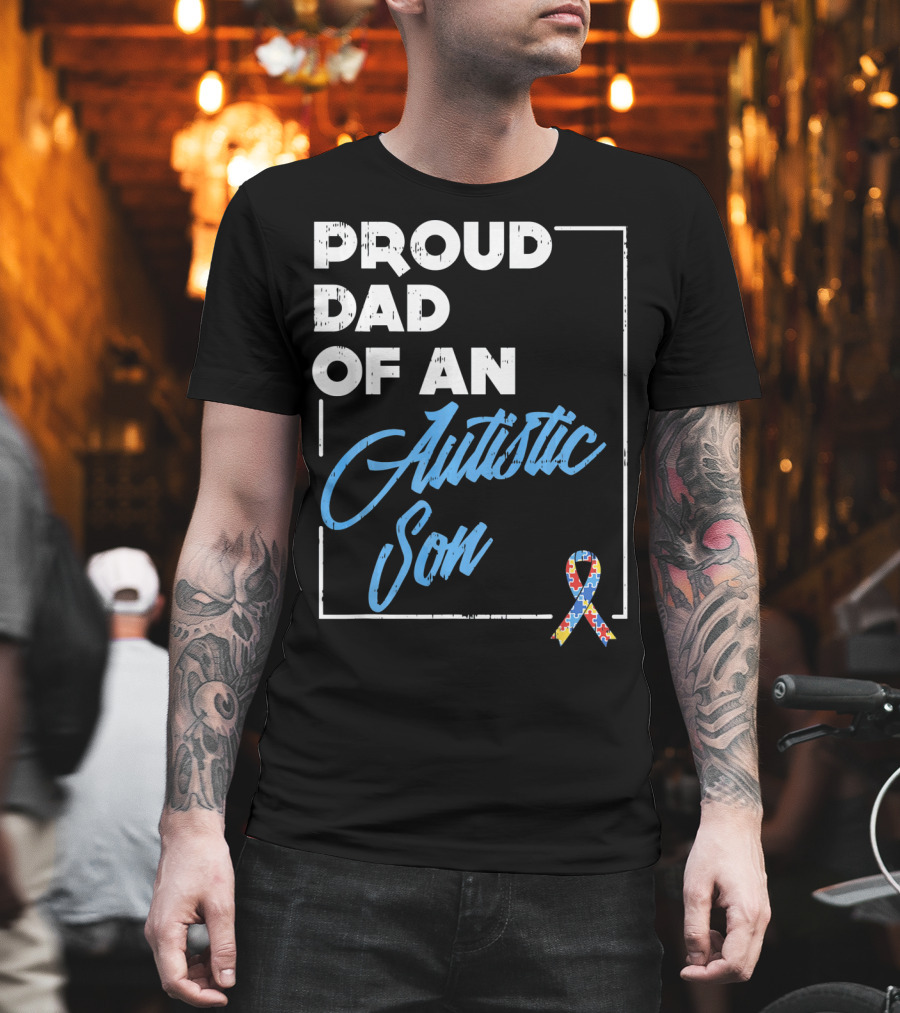 Proud Dad Of An Autistic Son Puzzle T-Shirt