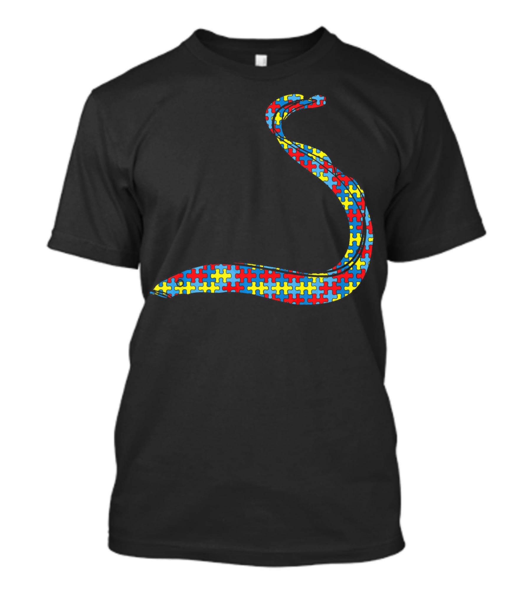 Eel Autism Awareness Kids Carp Fish Puzzle Piece T-Shirt
