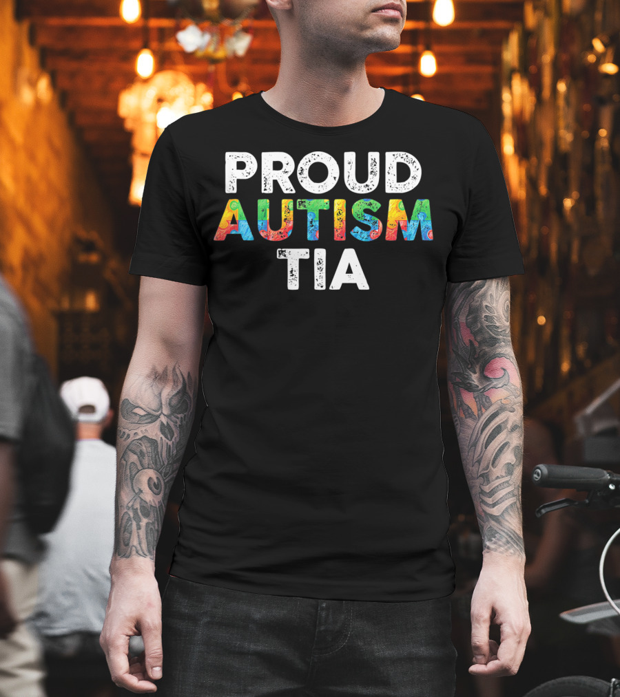 Proud Autism Tia Autism Awareness Colorful Puzzle T-Shirt