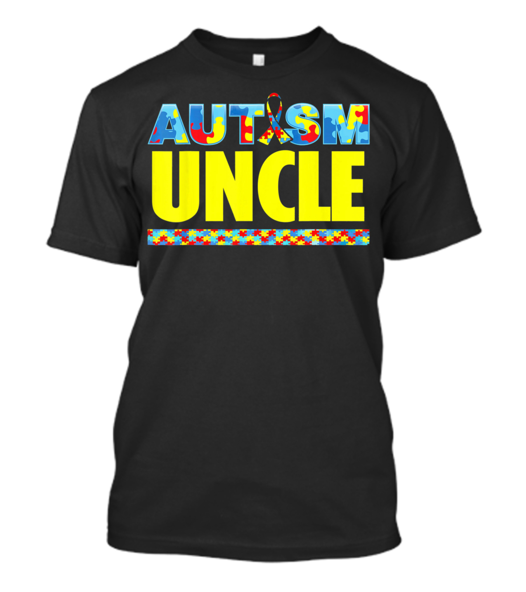 Autism Uncle Puzzle Ribbon Awareness Support T-Shirt