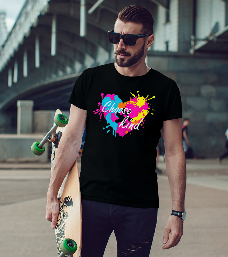 Choose Kind Colorful Heart Autism Awareness T-Shirt