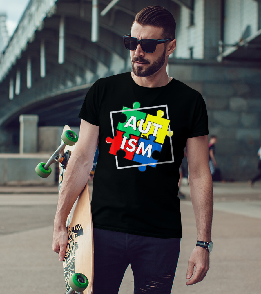 Autism Puzzle Awareness Day Colorful Puzzle Pieces T-Shirt