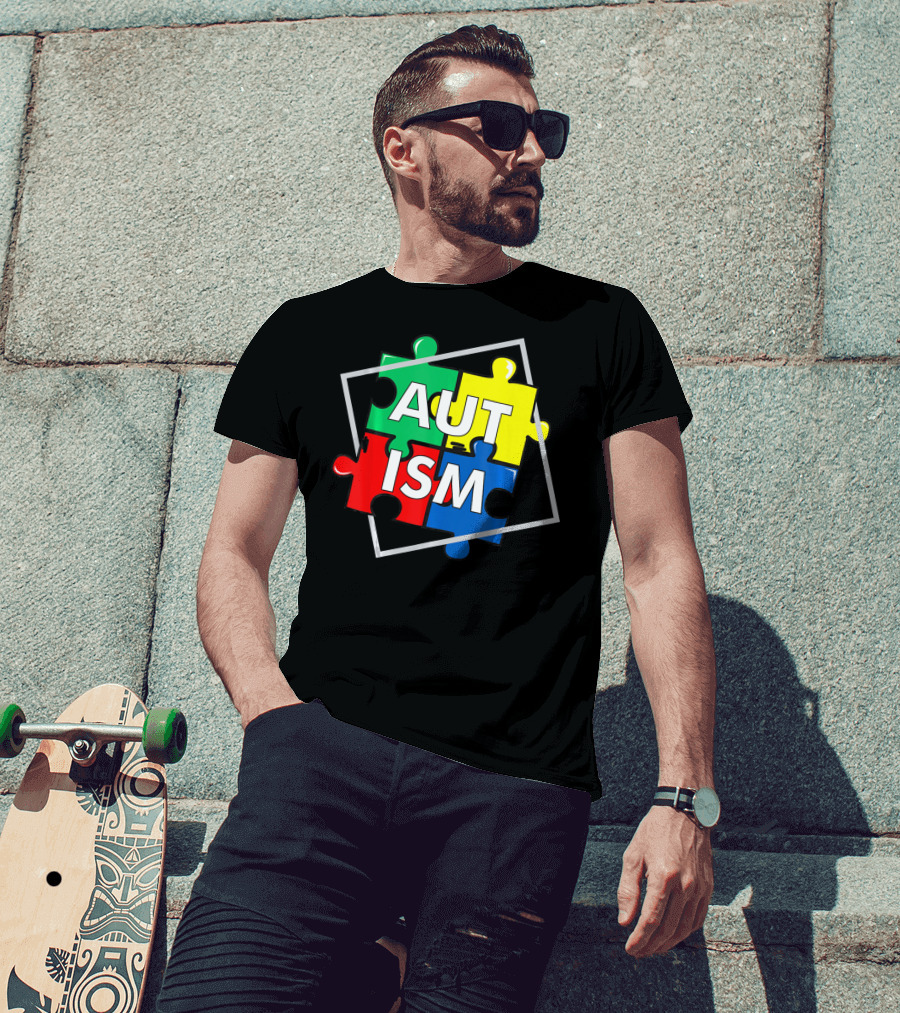 Autism Puzzle Awareness Day Colorful Puzzle Pieces T-Shirt