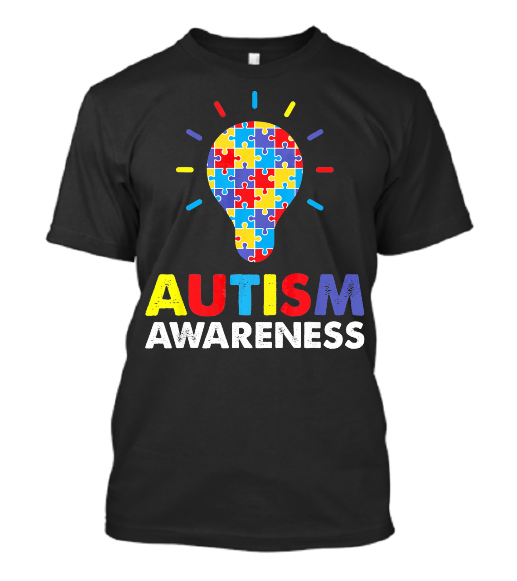 Autism Awareness Puzzle Light Bulb T-Shirt