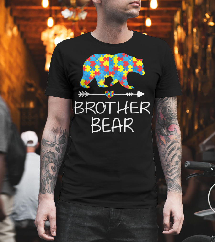 Brother Bear Autism Puzzle Pattern Awareness T-Shirt