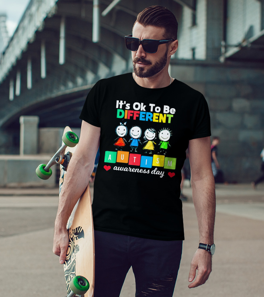 It's Ok To Be Different Autism Awareness Day T-Shirt