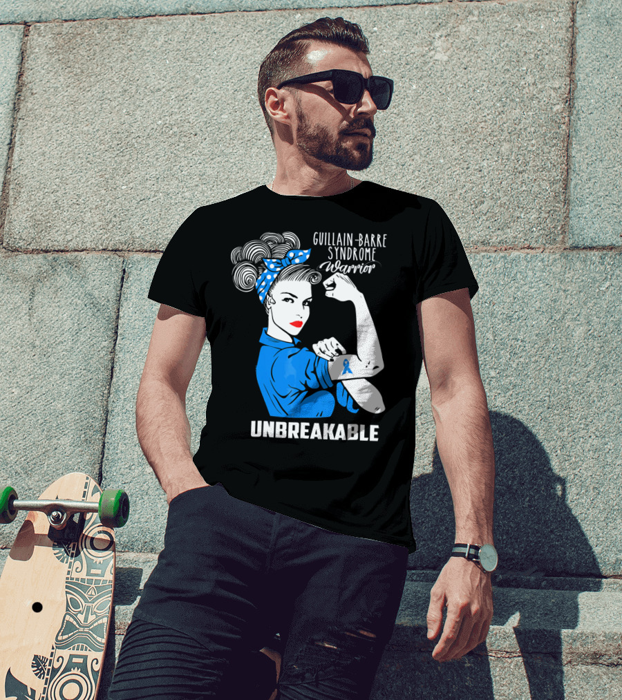 Guillain-Barre Syndrome Warrior Unbreakable Retro Strong Woman With Awareness T-Shirt