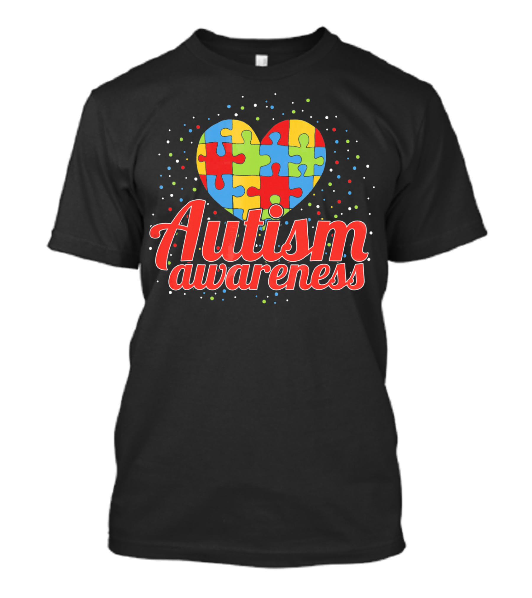 Autism Awareness Heart Puzzle Pattern Funny ASD Spect T-Shirt