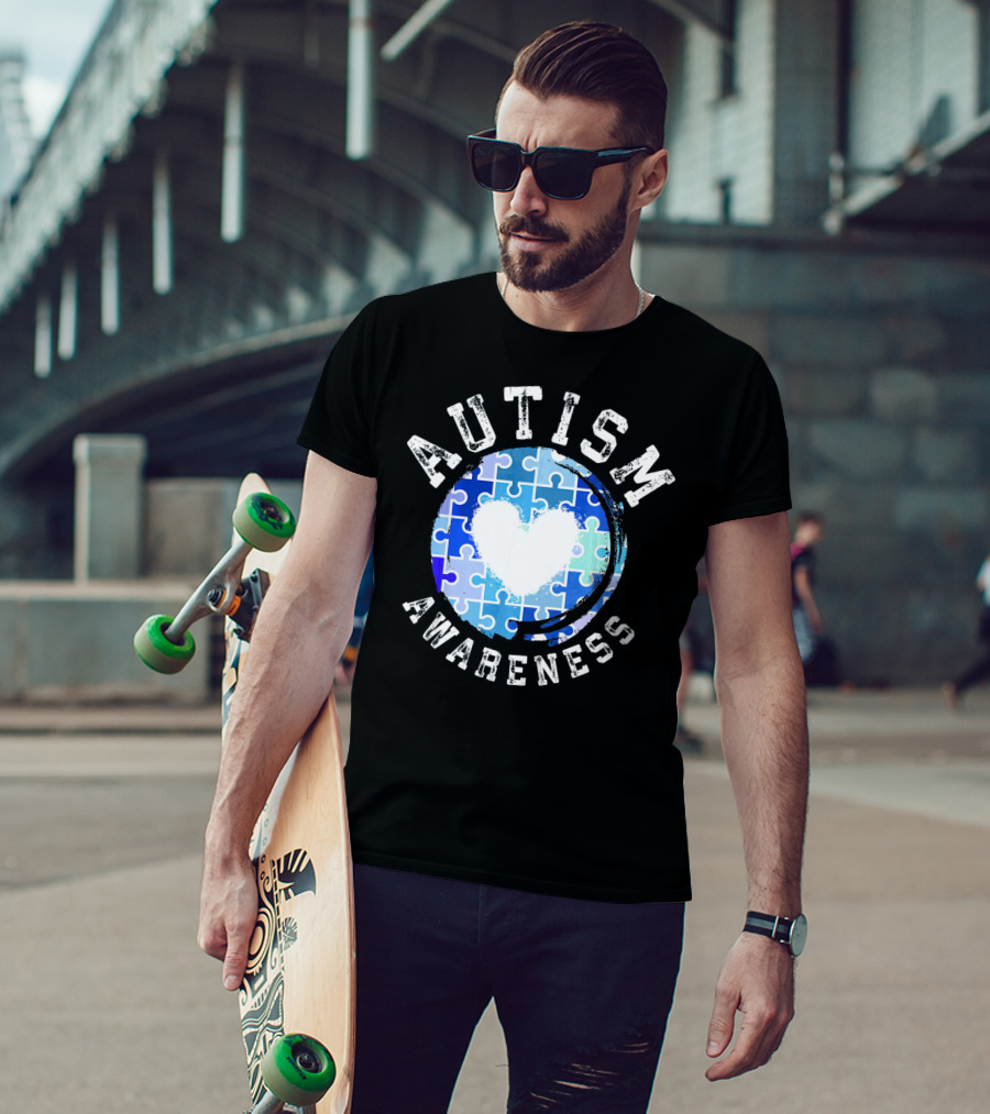 Autism Awareness Heart Puzzle T-Shirt