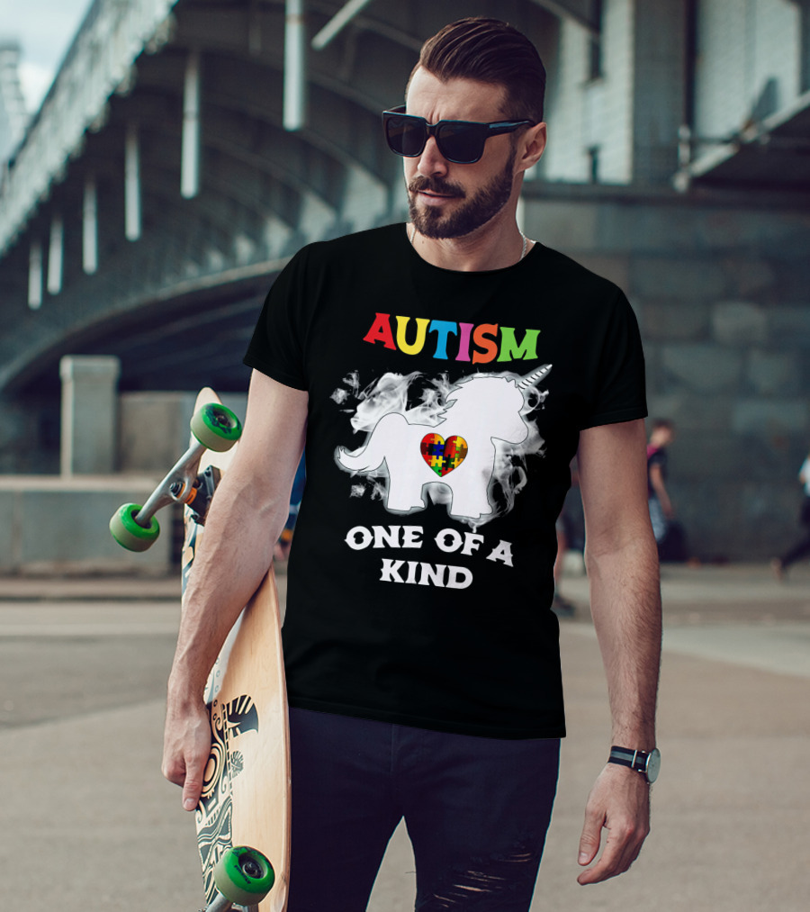 Autism One Of A Kind Unicorn Puzzle Heart T-Shirt