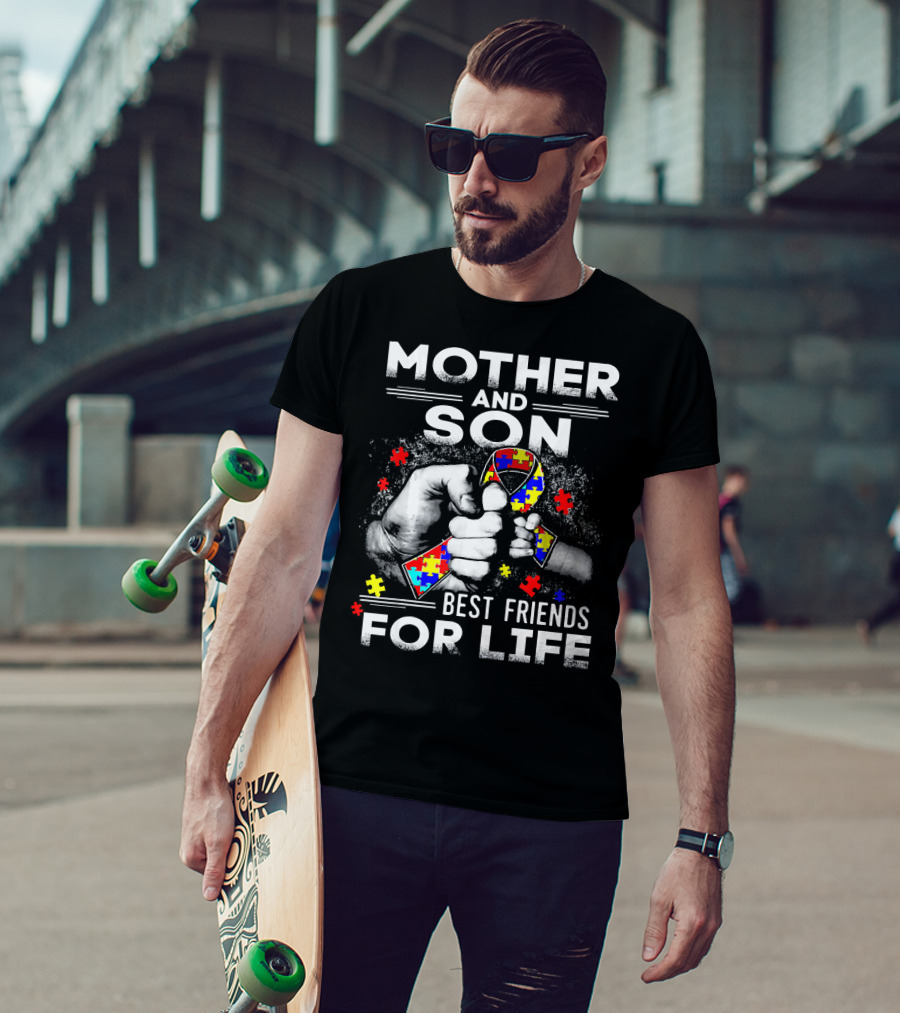 Mother And Son Best Friends For Life Autism Awareness T-Shirt