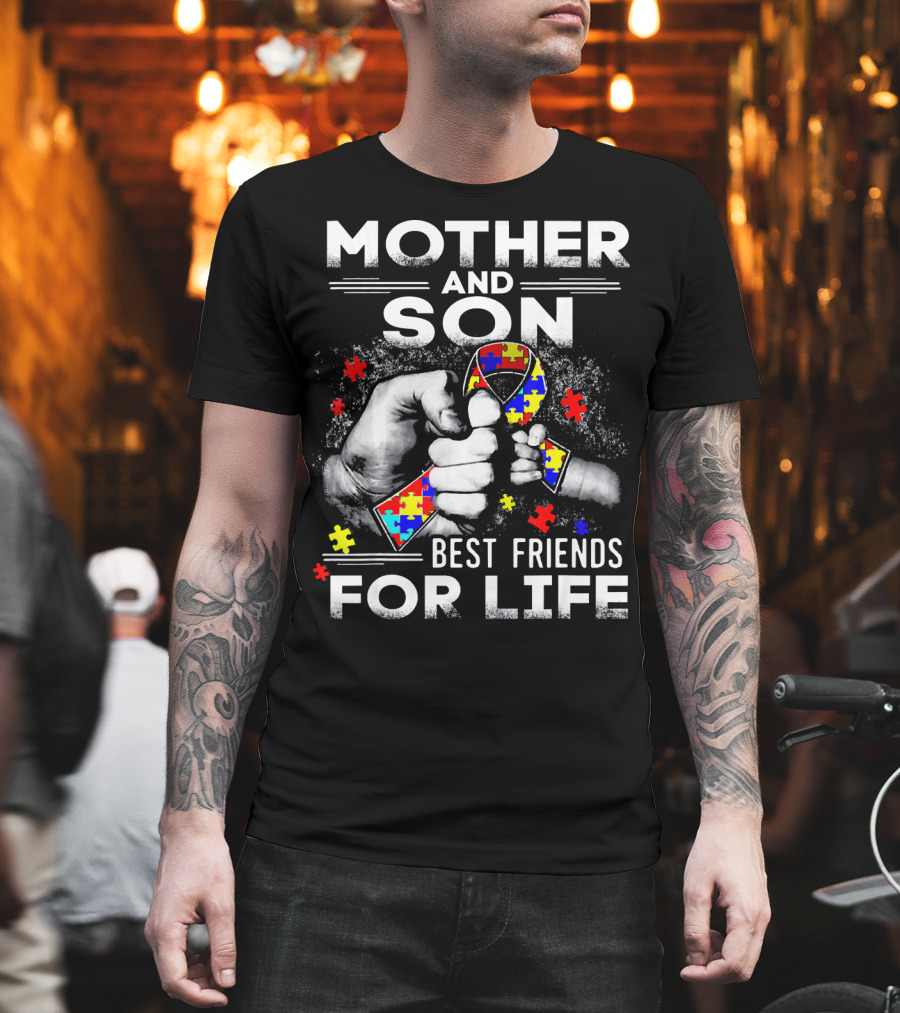 Mother And Son Best Friends For Life Autism Awareness T-Shirt