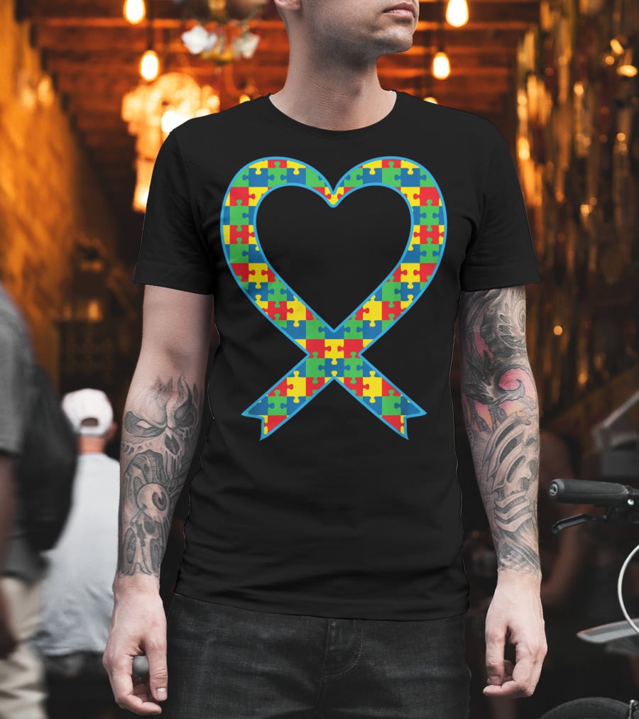 Autism ASD Aspergers Puzzle Heart T-Shirt