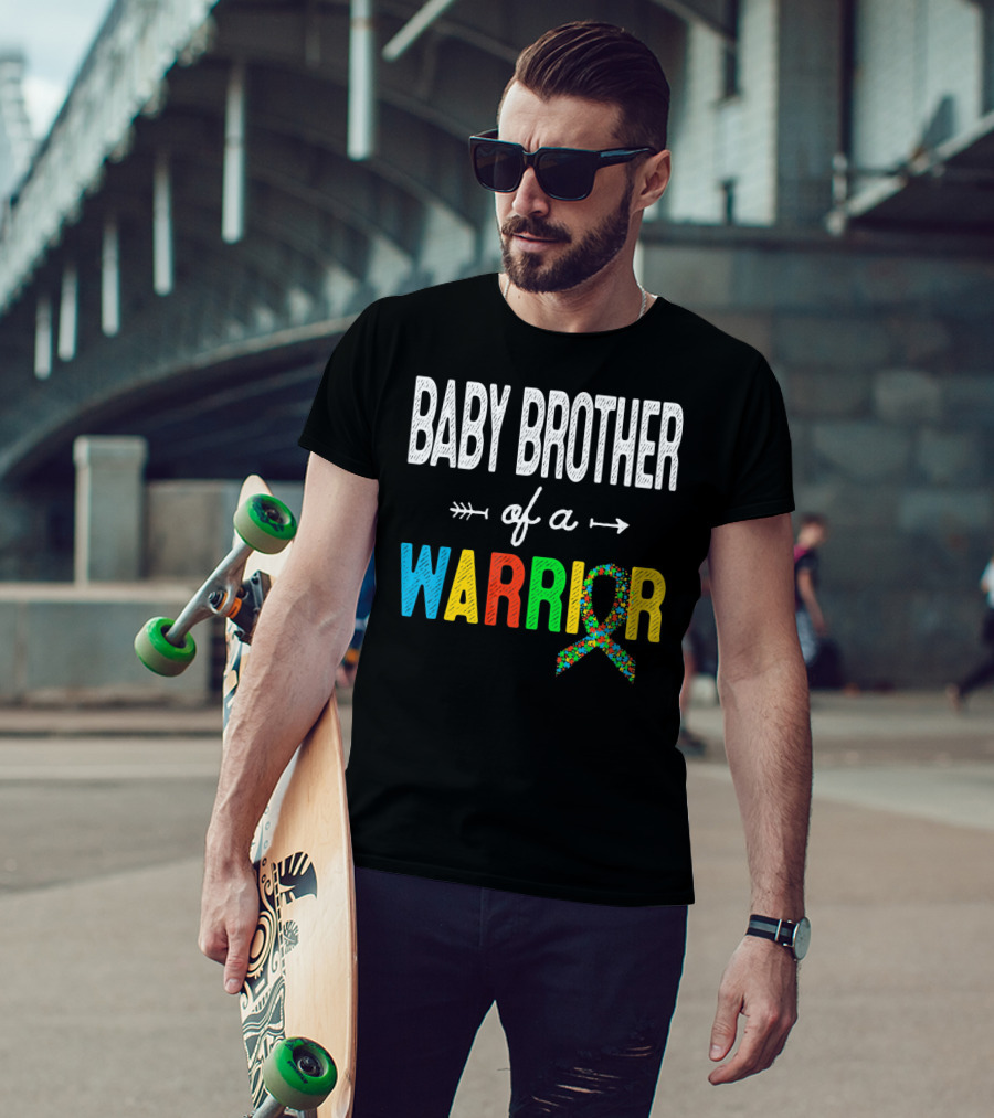 Baby Brother Of A Warrior Autism Awareness T-Shirt