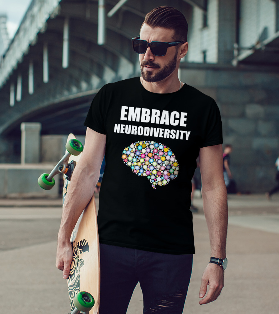 EMBRACE NEURODIVERSITY Colorful Brain Bubbles Design For ASD T-Shirt