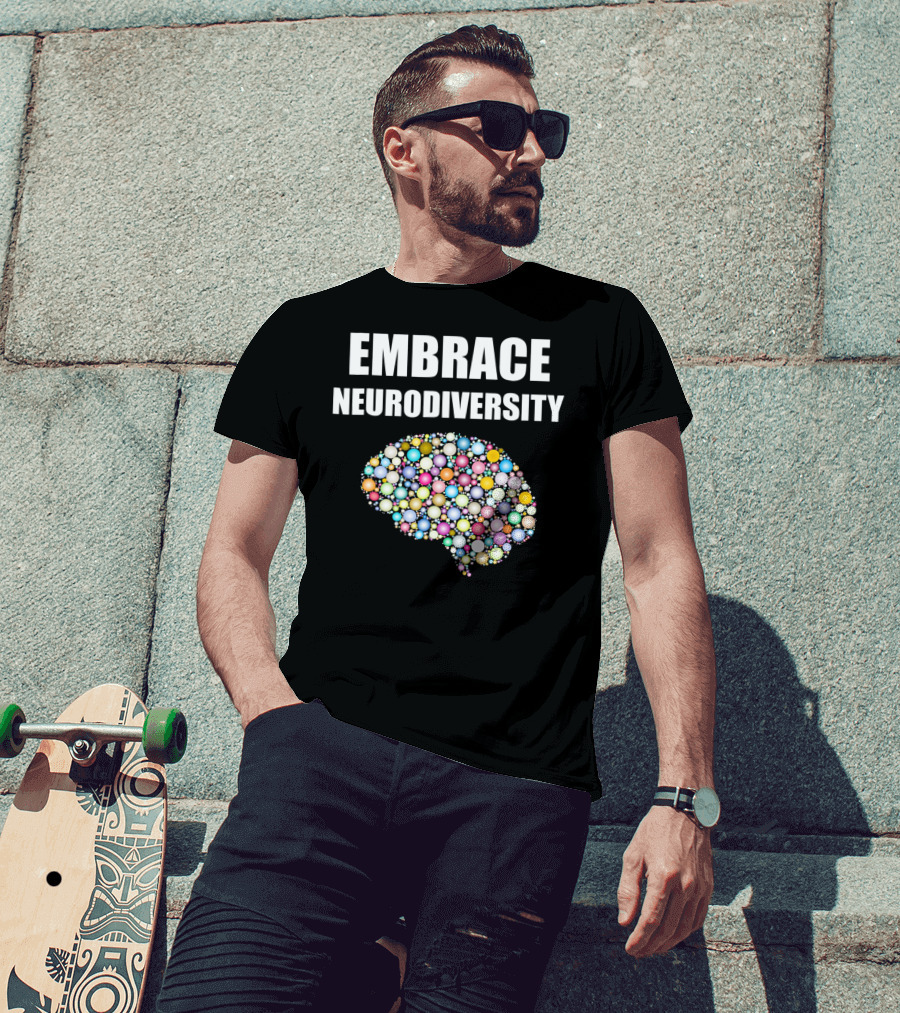 EMBRACE NEURODIVERSITY Colorful Brain Bubbles Design For ASD T-Shirt