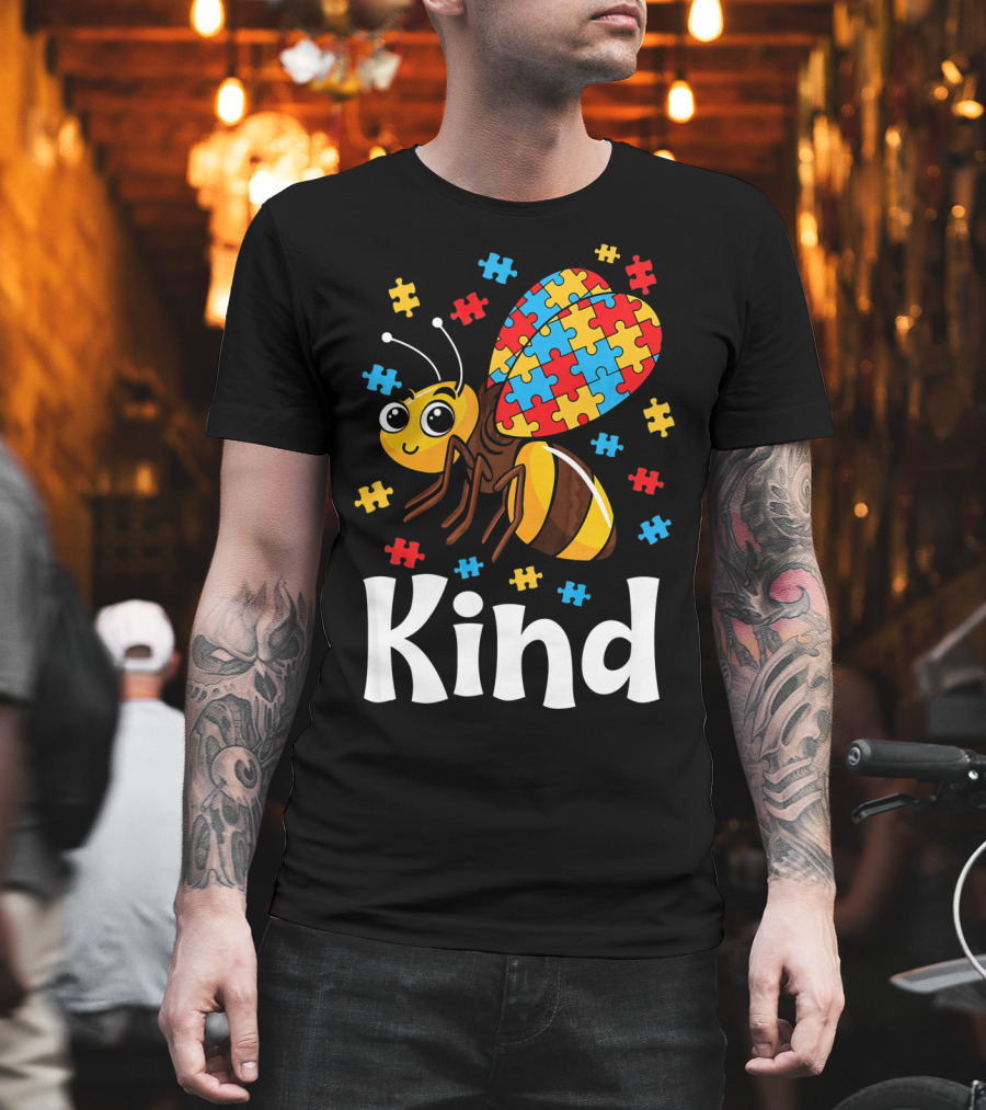 Puzzle Bee Kind Autism Awareness Beekind T-Shirt