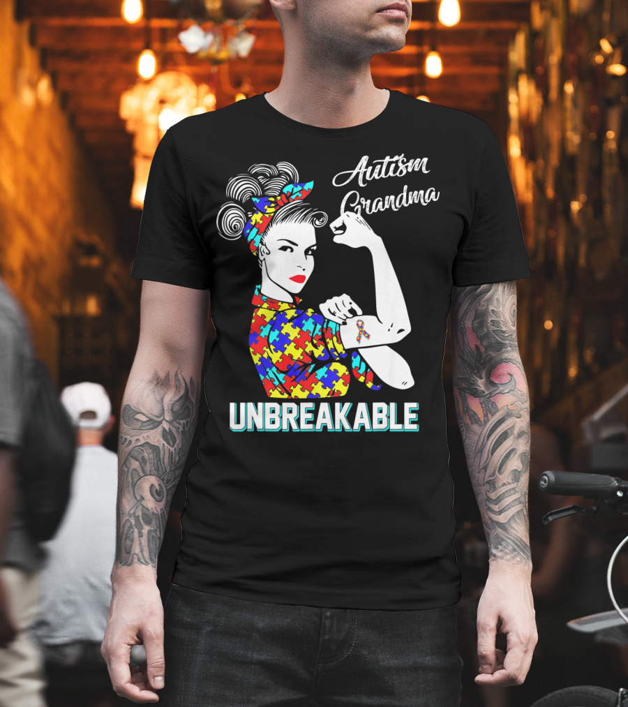 Autism Grandma Unbreakable Autism Awareness T-Shirt