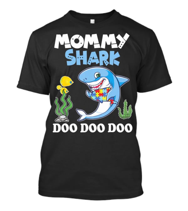 Mommy Shark Doo Doo Doo Puzzle Fish Sea Plants T-Shirt