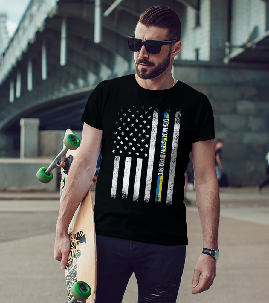 American Flag Down Syndrome Awareness T-Shirt
