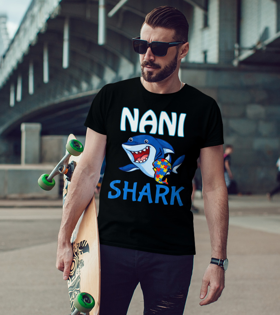 Nani Shark Autism Awareness Puzzle T-Shirt