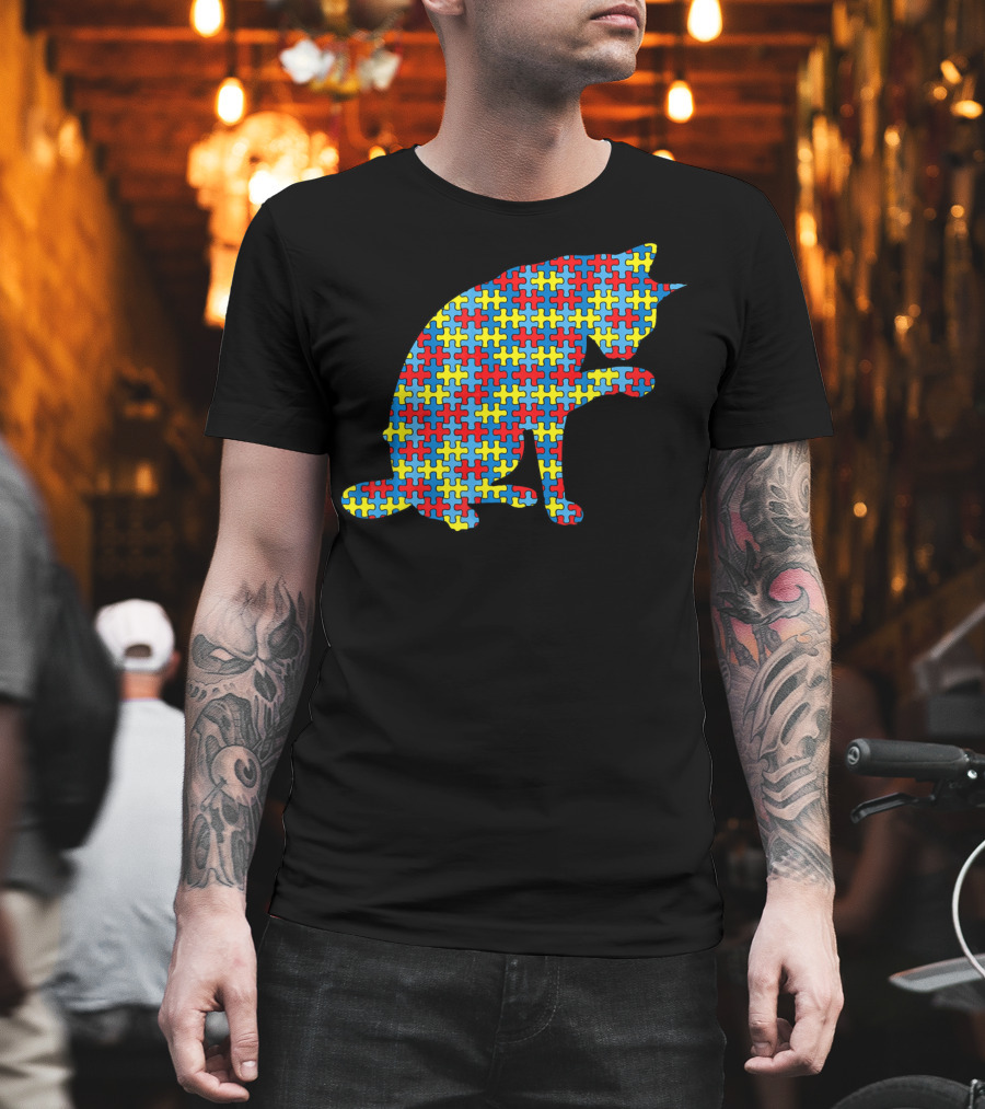 Abyssinian Autism Awareness Kitten Puzzle T-Shirt