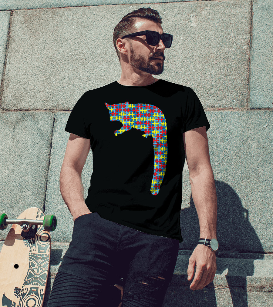 Cuscus Autism Awareness Puzzle Pattern Kids Monkey T-Shirt