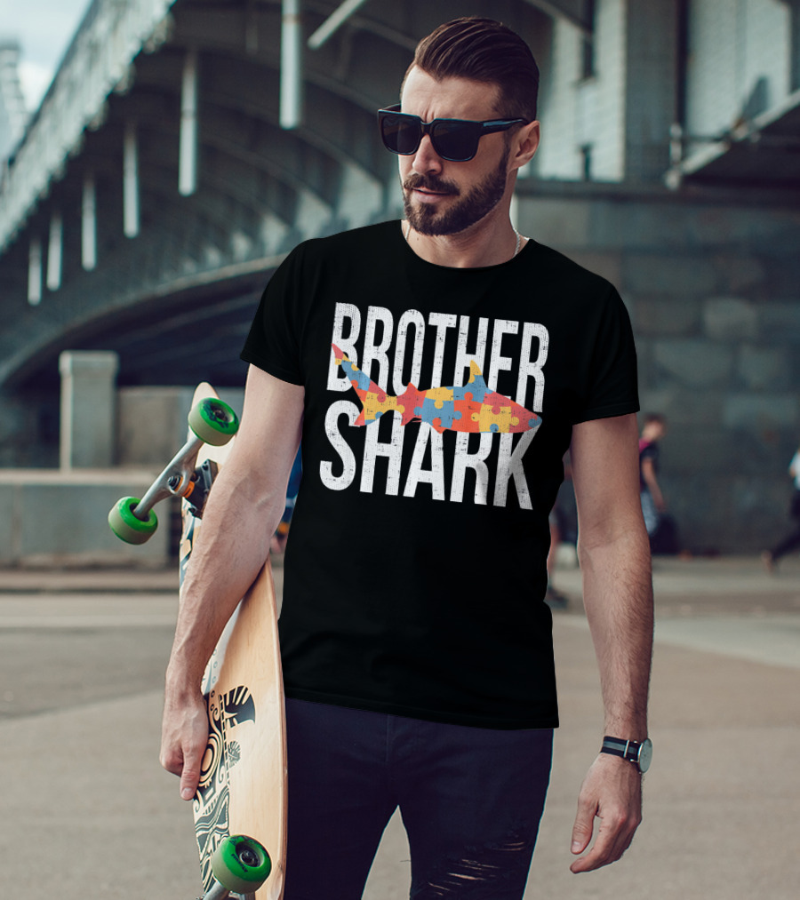 Brother Shark Puzzle Autism Awareness Family T-Shirt