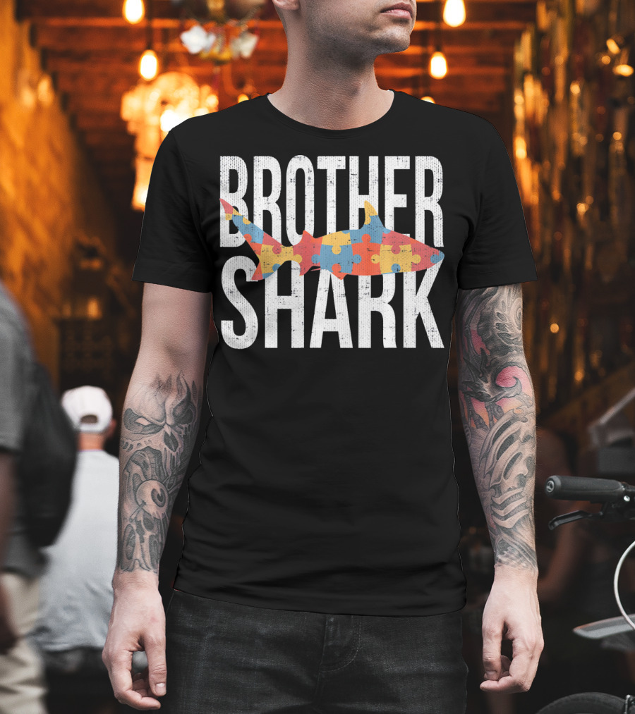 Brother Shark Puzzle Autism Awareness Family T-Shirt