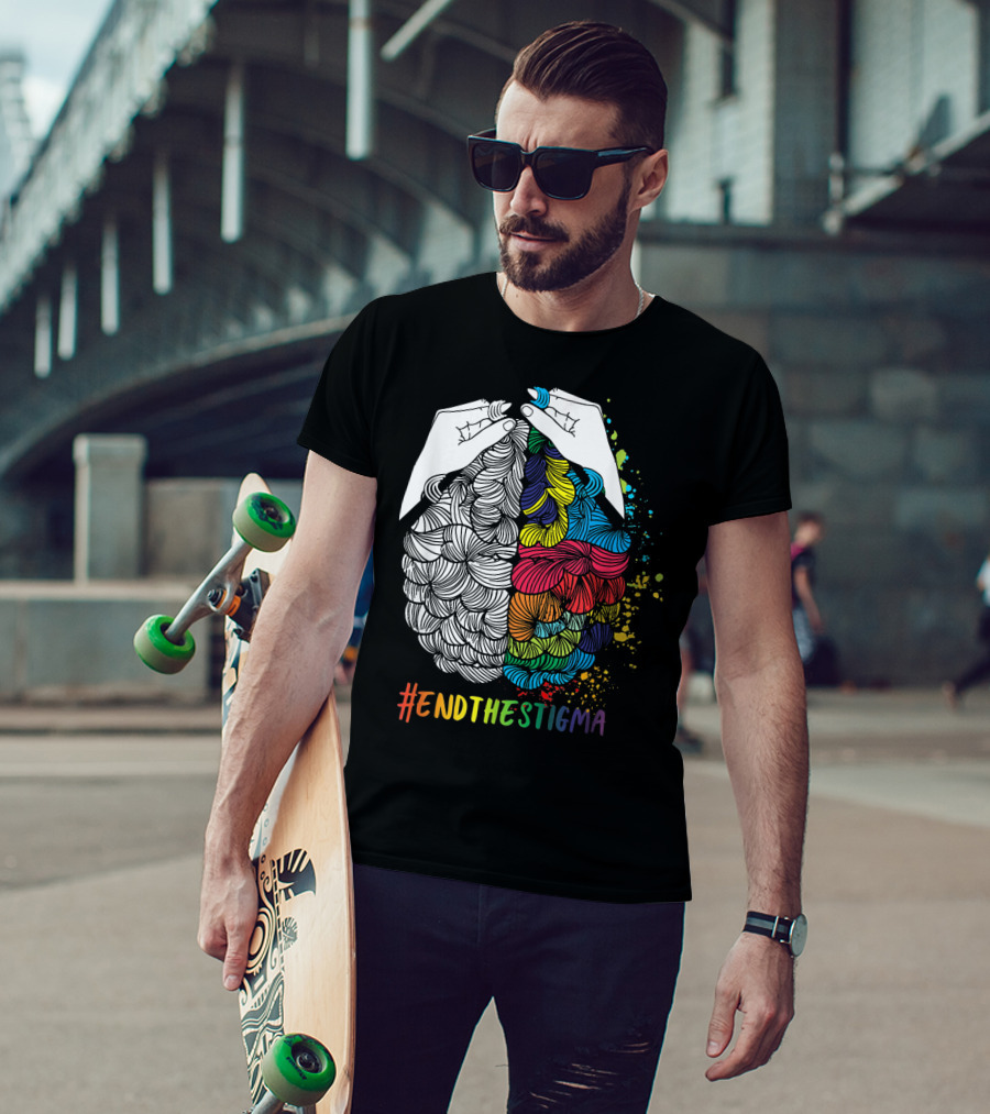 EndTheStigma Colorful Mental Health Matters Awareness T-Shirt