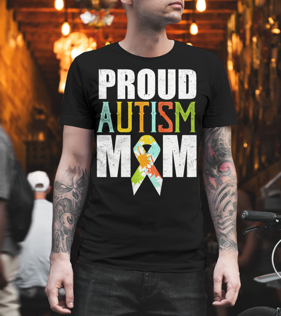 Proud Autism Mom Colorful Awareness T-Shirt