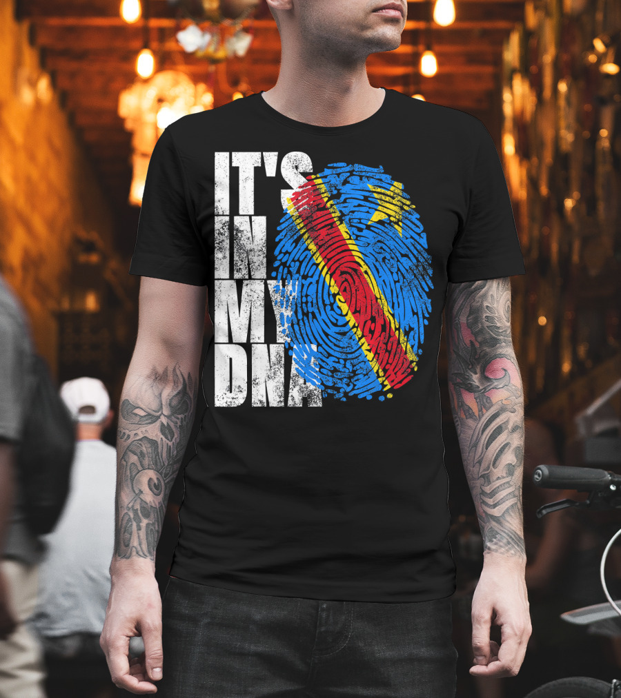 It's In My DNA Congo Flag Fingerprint Afro T-Shirt