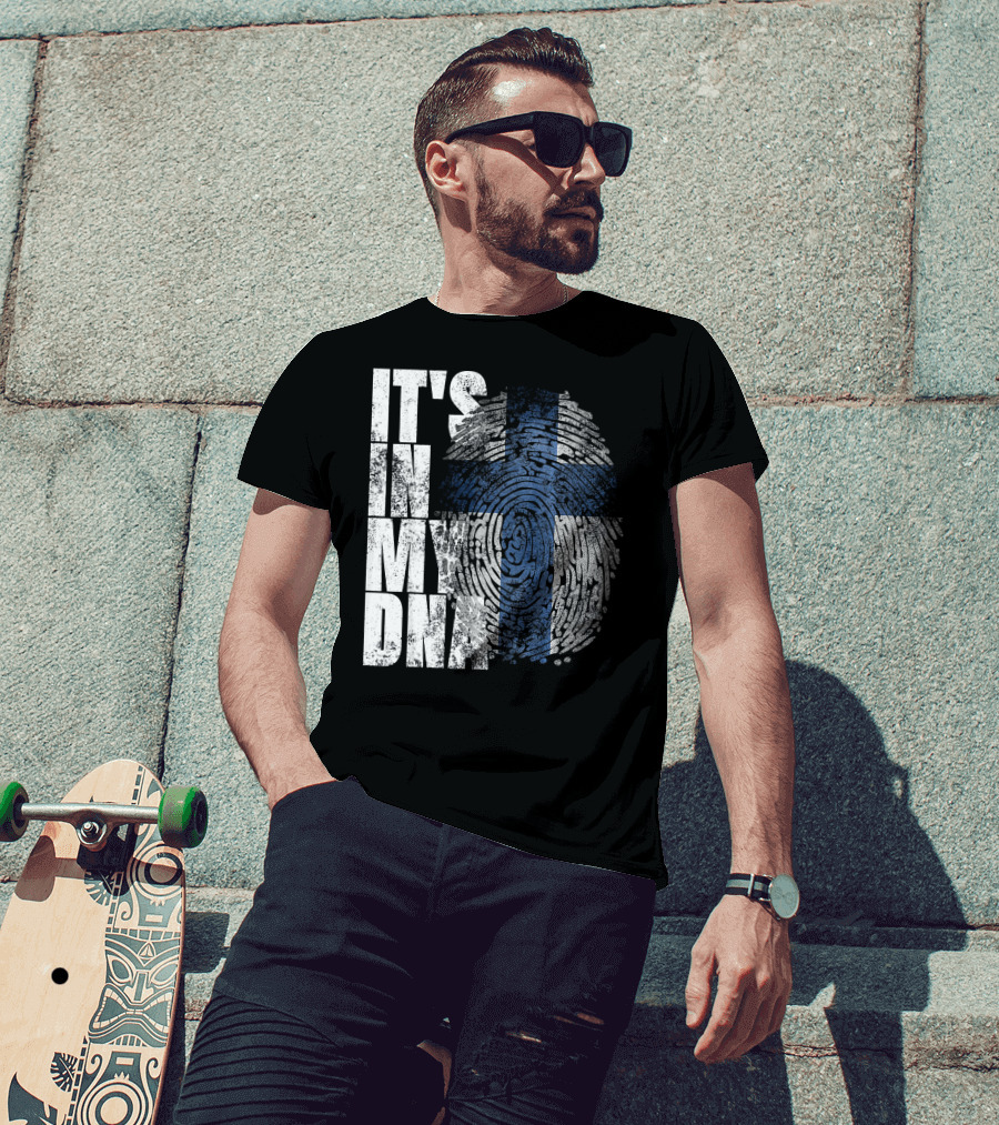 It's In My DNA Finnish Suomi Finland Fingerprint Flag T-Shirt