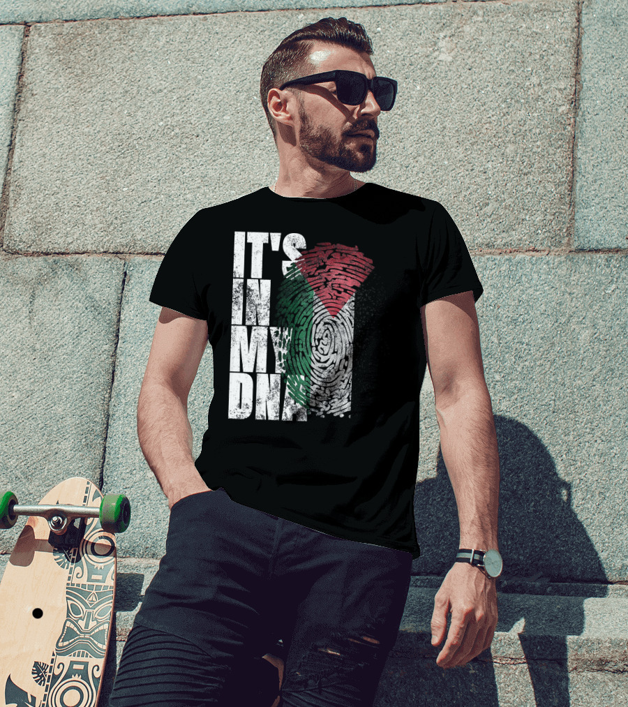 It's In My DNA Palestinian Flag Fingerprint T-Shirt
