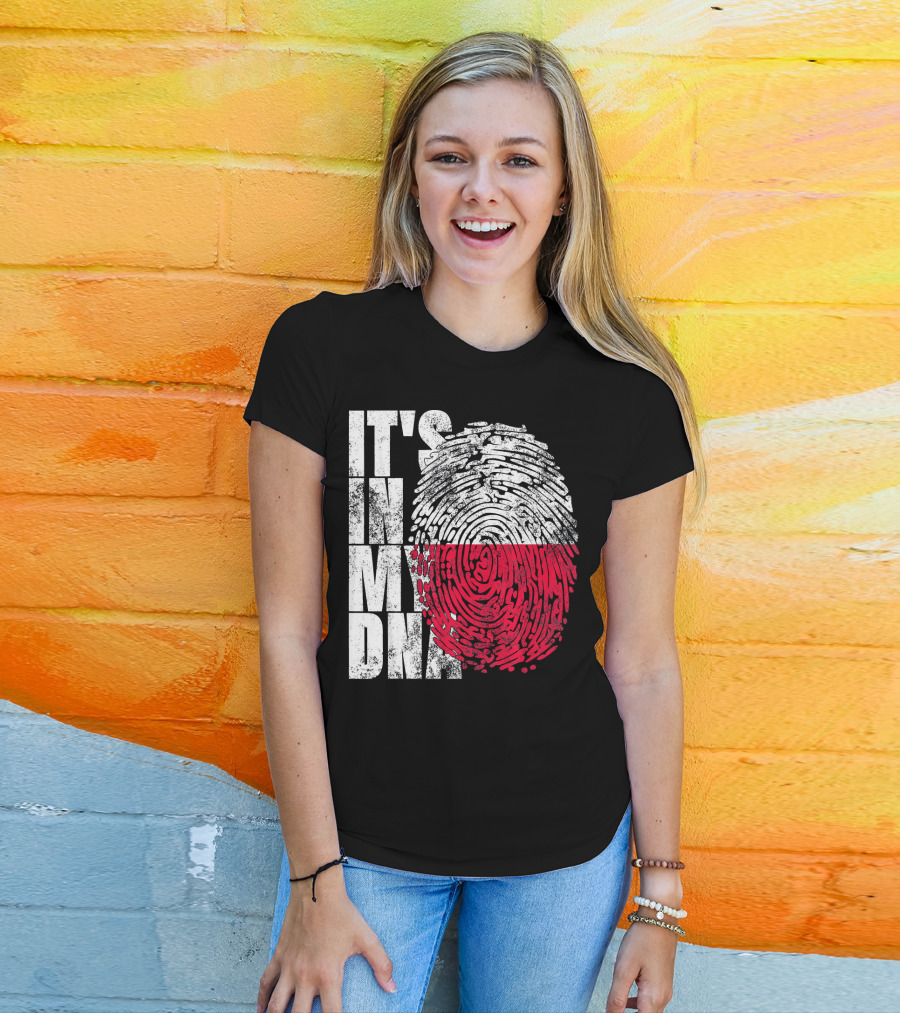 It's In My DNA Polish Polska Flaga Fingerprint T-Shirt