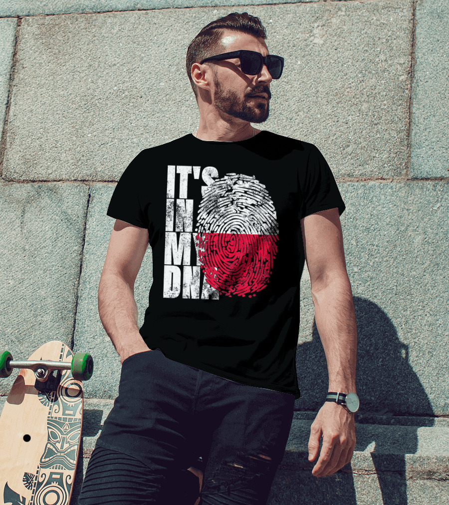 It's In My DNA Polish Polska Flaga Fingerprint T-Shirt