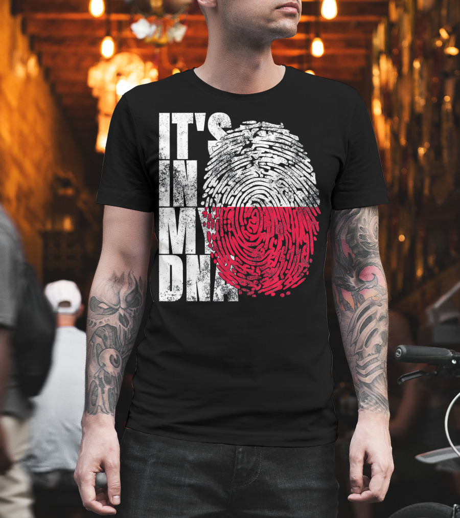 It's In My DNA Polish Polska Flaga Fingerprint T-Shirt