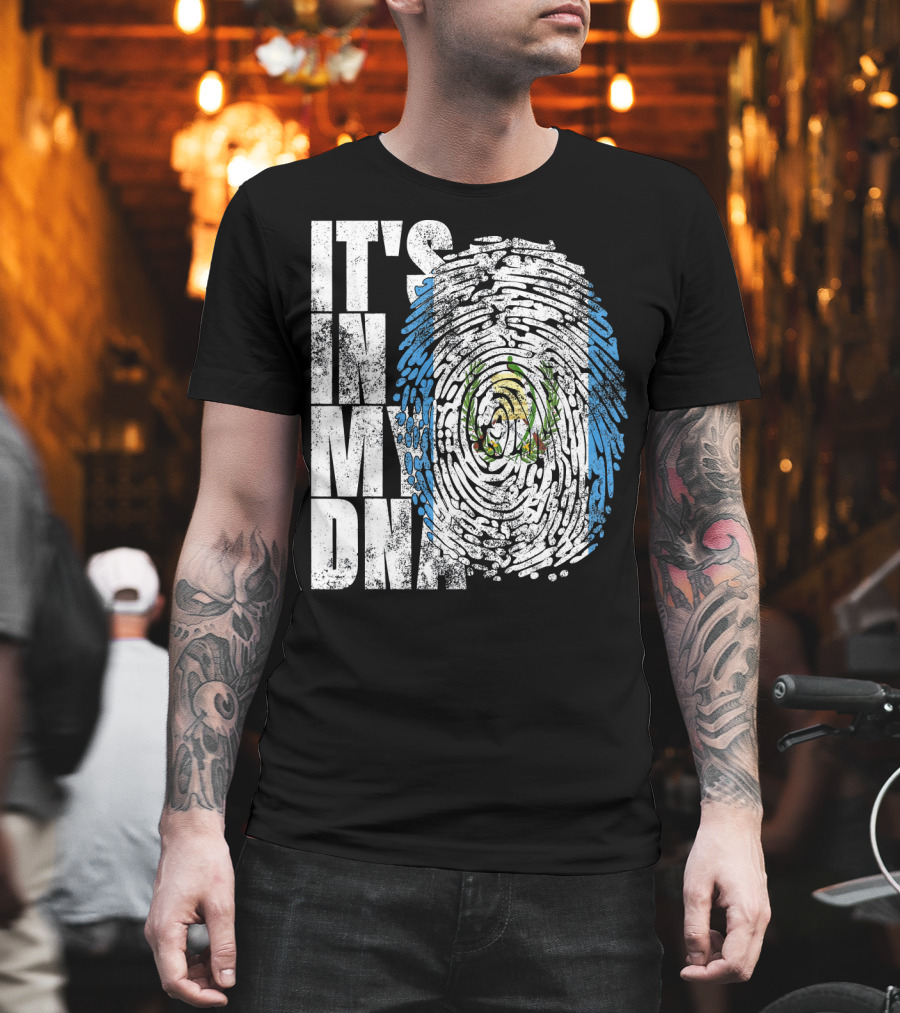 It's In My DNA Guatemalan American Flag Fingerprint T-Shirt