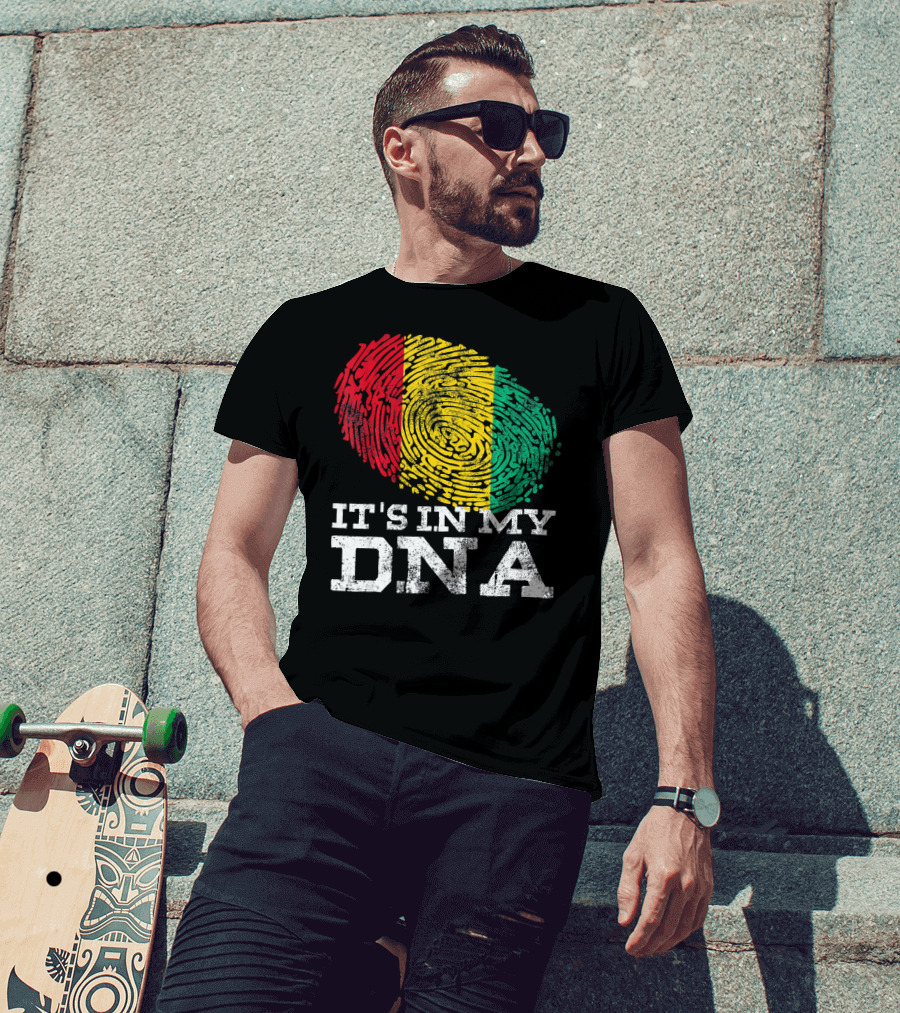 It's In My DNA Guinean Proud Afro Fingerprint Colors T-Shirt