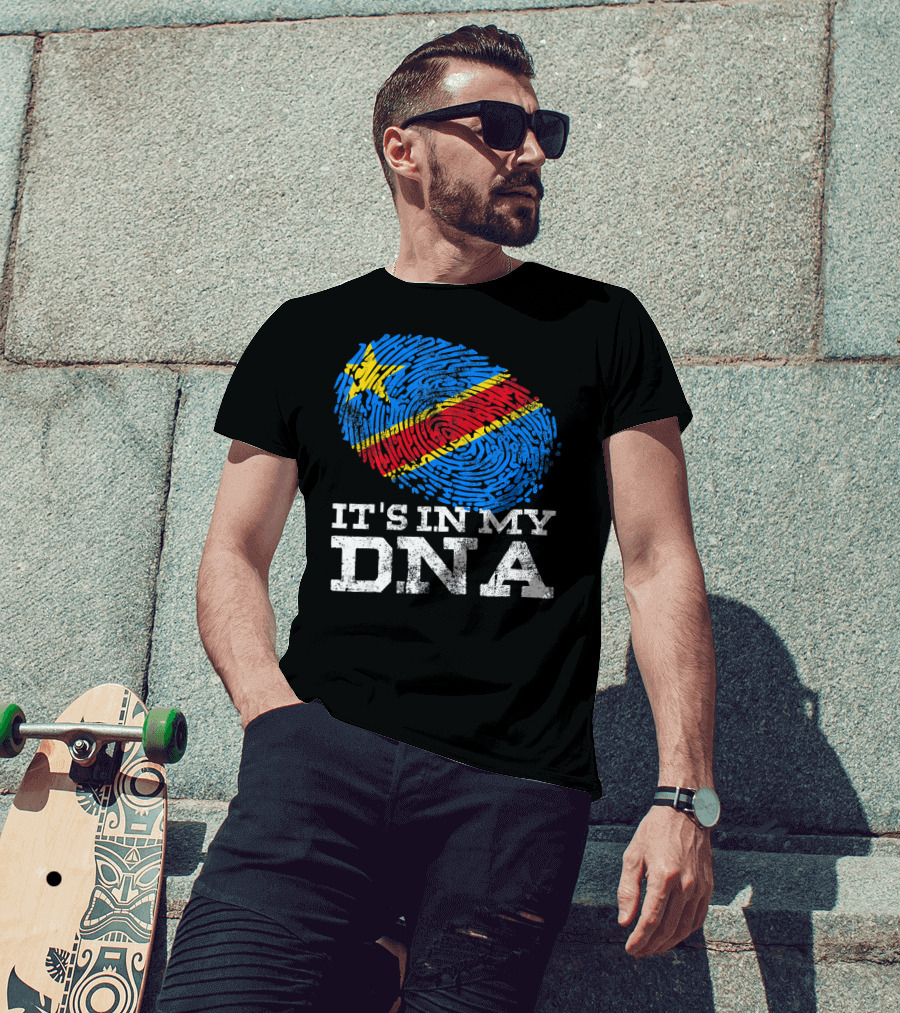 It's In My DNA Congolese African Fingerprint Flag T-Shirt